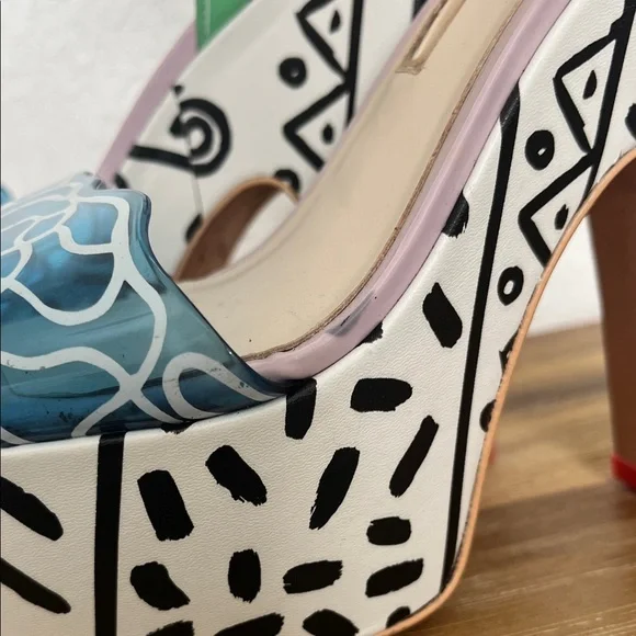 Sophia Webster Multicolor Graphic Platform Heels - Picture 5 of 10